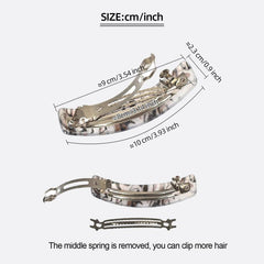 Water Pattern Acrylic Hair Clip Barrette Vintage Strong Hold Hairpin
