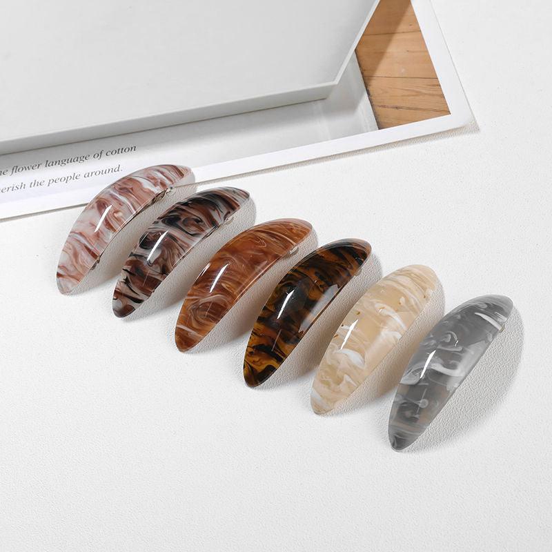 Water Pattern Acrylic Hair Clip Barrette Vintage Strong Hold Hairpin