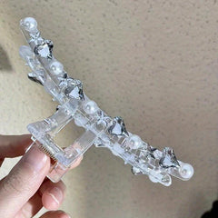 Rhinestone Hair Claw Heart Star Charm Shark Claw Y2K Hair Accessories