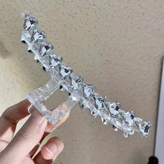 Rhinestone Hair Claw Heart Star Charm Shark Claw Y2K Hair Accessories