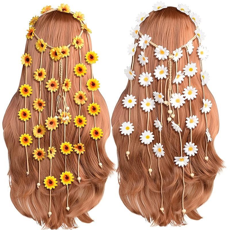 Boho Headband Hippie SunFlower Hairband for Women