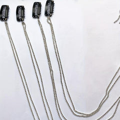 Glitter Faux Diamond Hair Chain Clips Ponytail Tassel Chain Hair Accessories
