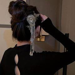 Y2K Vintage Hairpin U Shape Butterfly Flower Tassel Women's Accessory