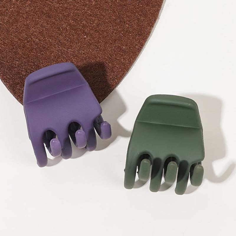 4pcs Small Hair Claw Clips Strong Hold Matte Octopus Vintage Jaw