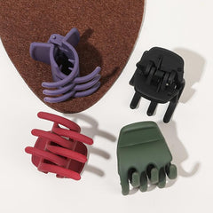 4pcs Small Hair Claw Clips Strong Hold Matte Octopus Vintage Jaw