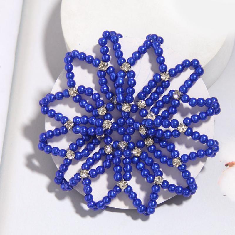 Faux Pearl Hair Snood Elastic Hair Net Crochet Hairnet Ballet Bun Cover