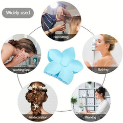 5pcs Flower Hair Claw Solid Nonslip Ponytail Holder Women Girls Hair Clip