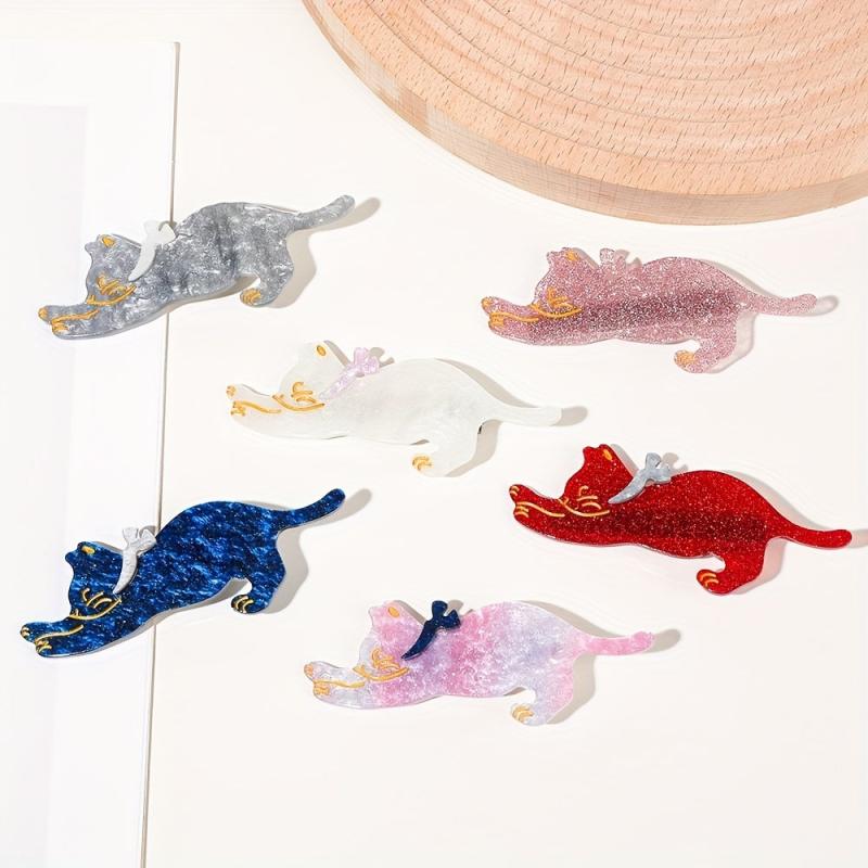Cat Shaped Duck Billed Clip Animal Hair Clip Barrette for Girls