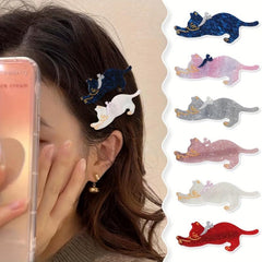 Cat Shaped Duck Billed Clip Animal Hair Clip Barrette for Girls
