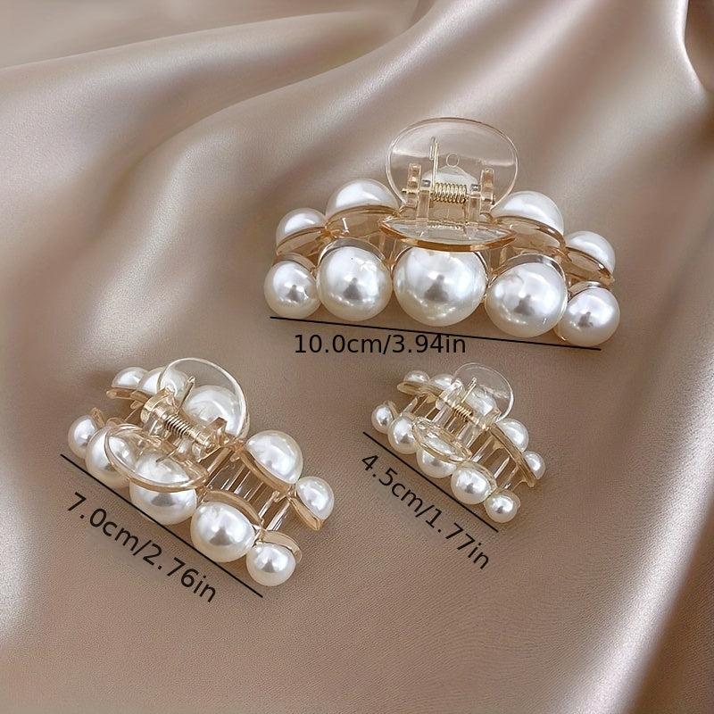 Faux Pearl Hair Claw Back Ponytail Clip Side Clip Hair Accessories