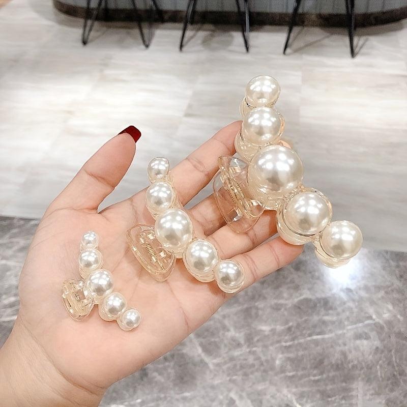 Faux Pearl Hair Claw Back Ponytail Clip Side Clip Hair Accessories