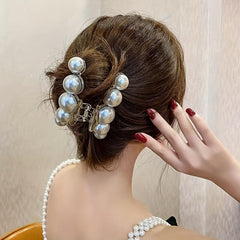 Faux Pearl Hair Claw Back Ponytail Clip Side Clip Hair Accessories