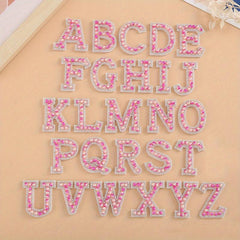 26pcs Pearl Rhinestone Letter Shape Patches DIY Clothing Accessories