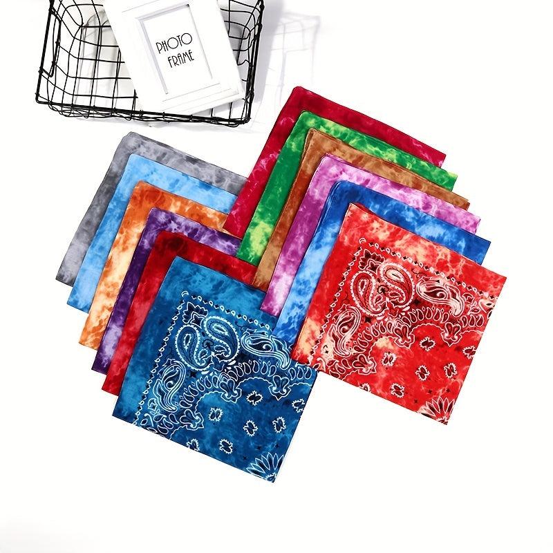 1pc 54 Paisley Print Bandana Tie Dye Western Cowgirl Cowboy Neckerchief