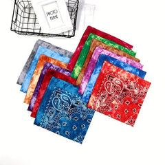 1pc 54 Paisley Print Bandana Tie Dye Western Cowgirl Cowboy Neckerchief