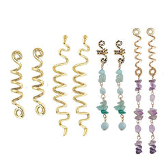 Braided Hair Rope Crystal Stone Pendant Boho Style Hair Clip