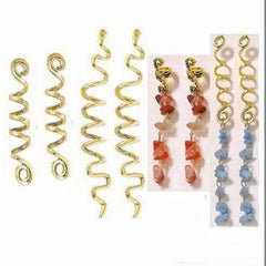 Braided Hair Rope Crystal Stone Pendant Boho Style Hair Clip