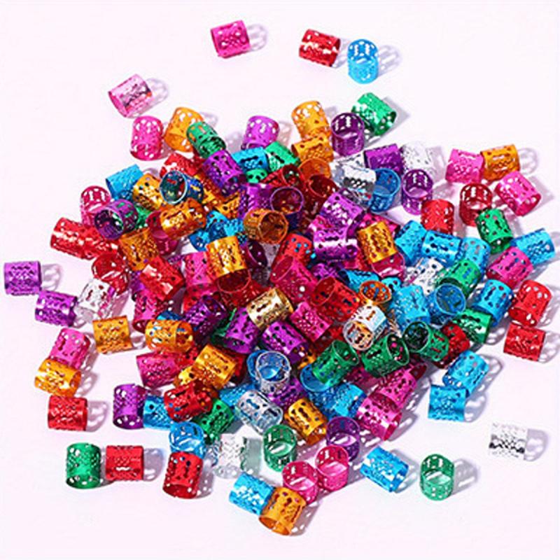 100pcs Dreadlocks Beads Hair Braid Rings Clips Colorful Dreadlocks Hair Ring