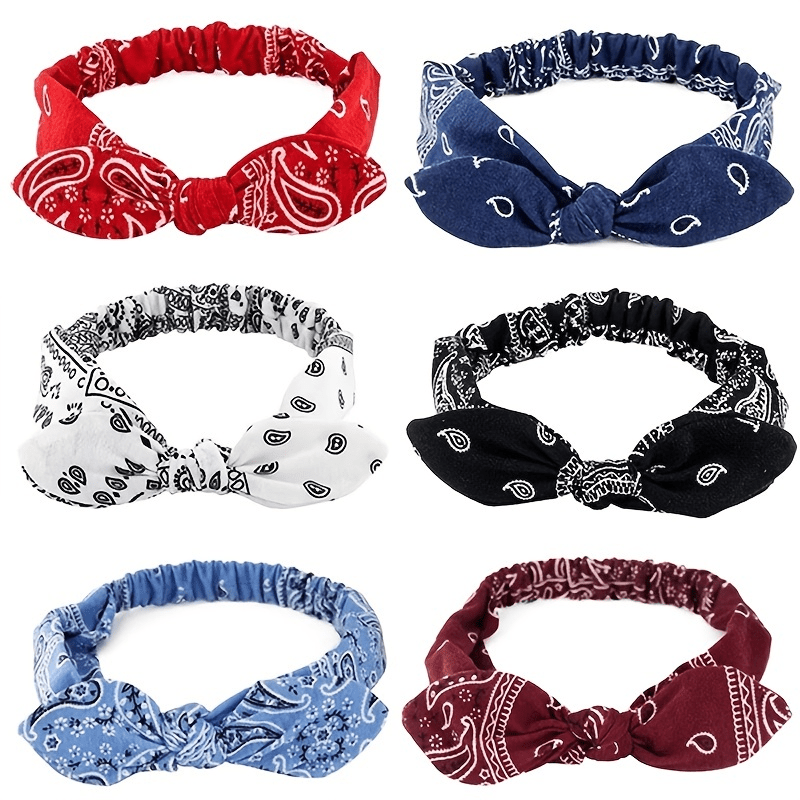 Vintage Solid Print Headbands Soft Elastic Hairbands Bandanas Hair Ac