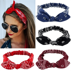 Vintage Solid Print Headbands Soft Elastic Hairbands Bandanas Hair Ac