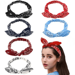 Vintage Solid Print Headbands Soft Elastic Hairbands Bandanas Hair Ac