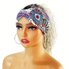 Boho Style Elastic Headband Vintage Sports Sweatband Hair Accessory