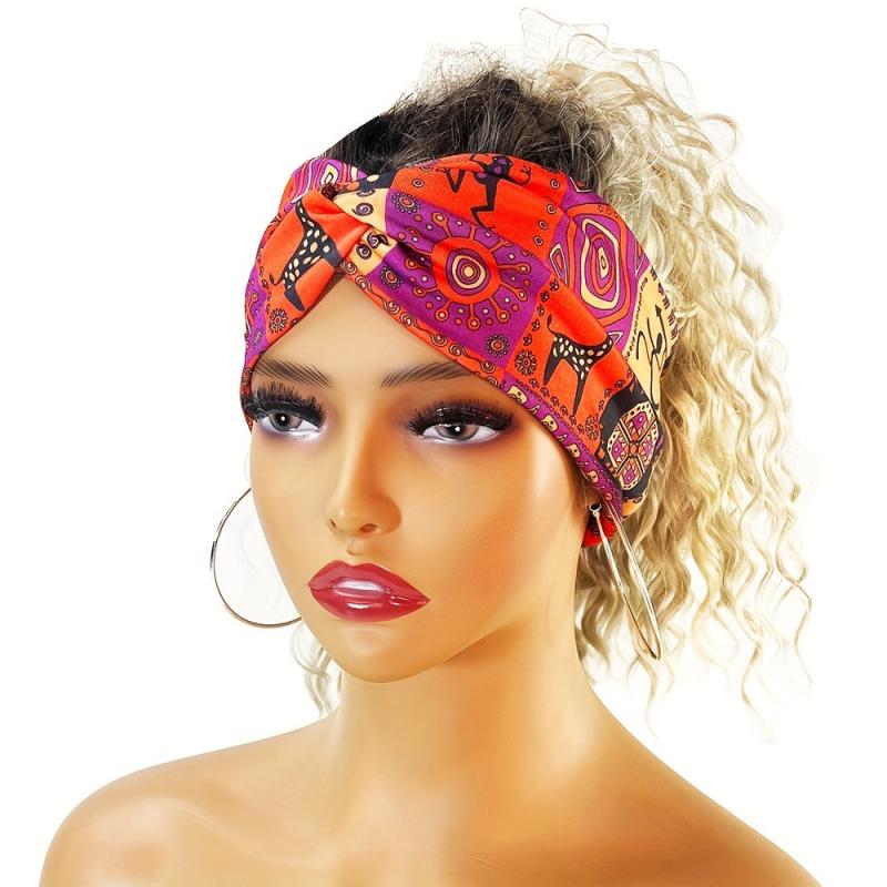 Boho Style Elastic Headband Vintage Sports Sweatband Hair Accessory