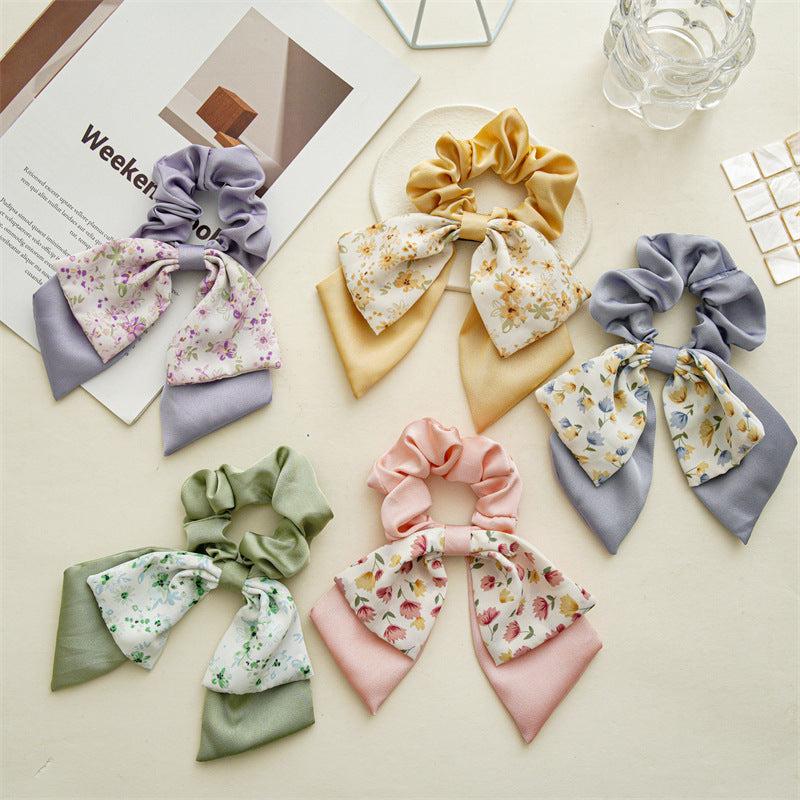 Boho Floral Scarf Scrunchies Hair Ribbons Hair Ties