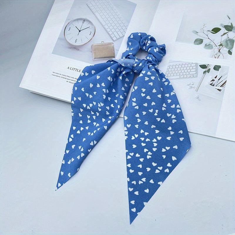 Crackle Pattern Bow Hair Tie Scrunchies