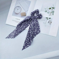 Crackle Pattern Bow Hair Tie Scrunchies