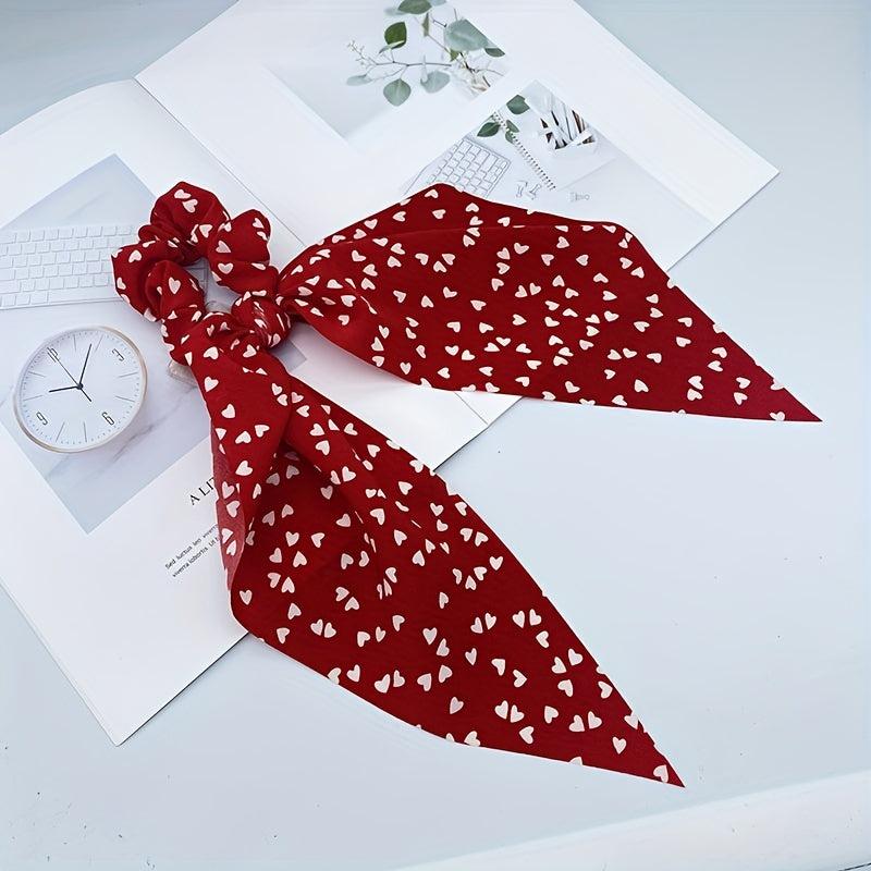 Crackle Pattern Bow Hair Tie Scrunchies