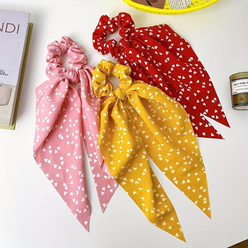 Crackle Pattern Bow Hair Tie Scrunchies