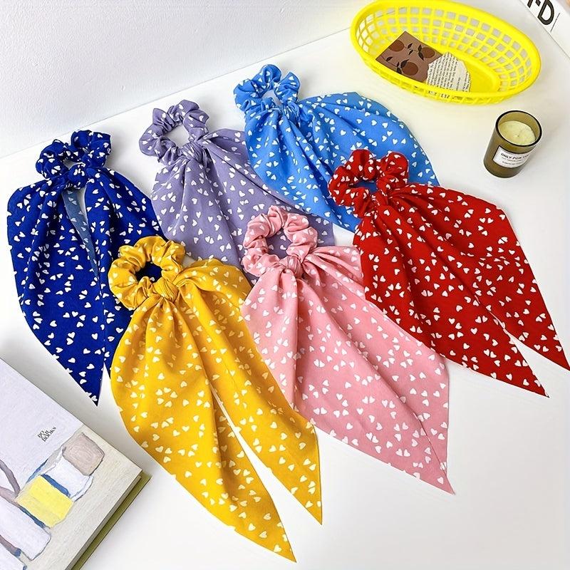 Crackle Pattern Bow Hair Tie Scrunchies