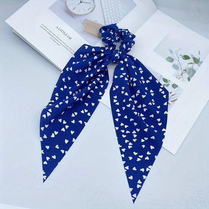 Crackle Pattern Bow Hair Tie Scrunchies
