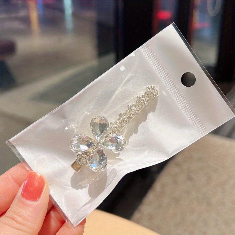 Rhinestone Metal Hair Barrettes Flower Hair Clips Crystal Hair Accessories
