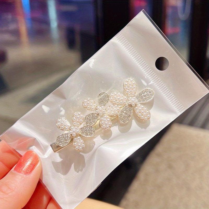 Rhinestone Metal Hair Barrettes Flower Hair Clips Crystal Hair Accessories