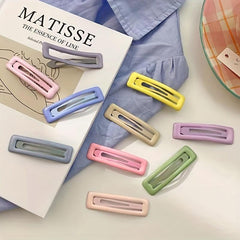 10pcs Minimalist Solid Hair Clip Non Slip Hair Accessory