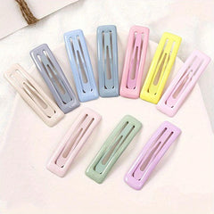 10pcs Minimalist Solid Hair Clip Non Slip Hair Accessory
