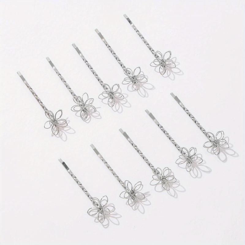 10pcs Flower Hair Clip Bobby Pin Hair Accessories