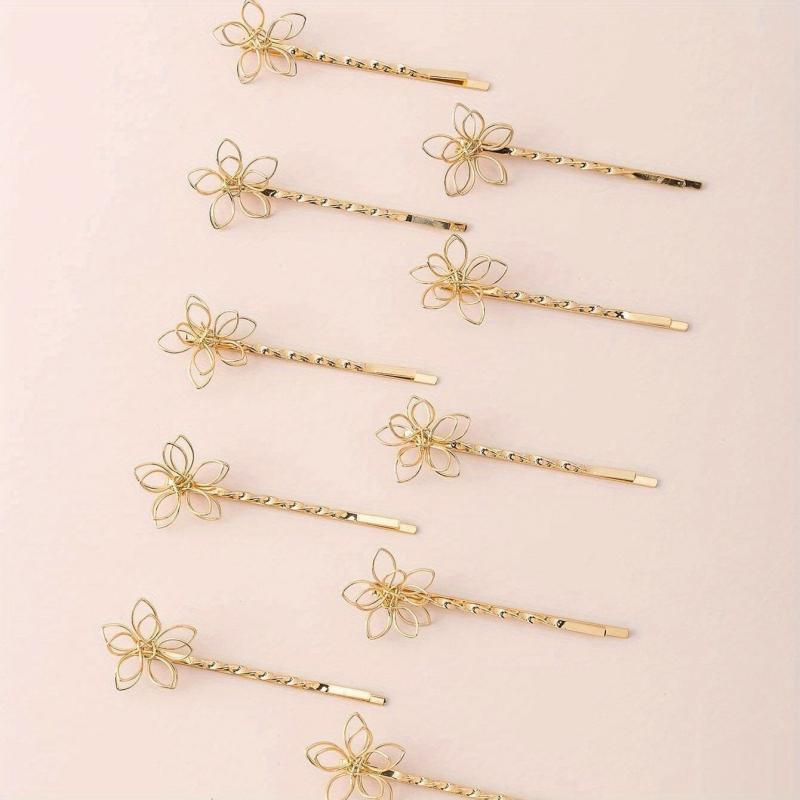 10pcs Flower Hair Clip Bobby Pin Hair Accessories