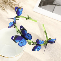 Bohemia Butterfly Leaf Headband Purple Flowers Beach Headband