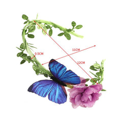 Bohemia Butterfly Leaf Headband Purple Flowers Beach Headband