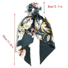 3pcs Floral Hair Scarf Scrunchies Bowknot Chiffon Hair Scarves