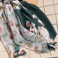 3pcs Floral Hair Scarf Scrunchies Bowknot Chiffon Hair Scarves