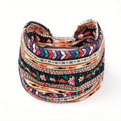 Boho Flower Print Knotted Headband for Women