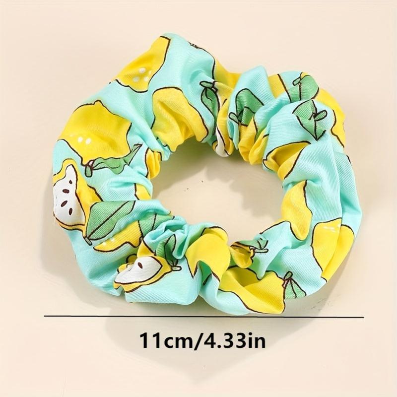 6pcs Fruit Print Scrunchies Hair Rope Elastic Band Headwear Hair Accessories
