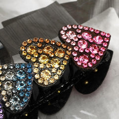 Colorful Rhinestone Heart Hair Claws Clip for Girls Hairpin Shark Clips