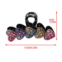 Colorful Rhinestone Heart Hair Claws Clip for Girls Hairpin Shark Clips