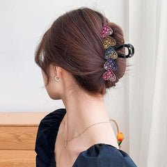 Colorful Rhinestone Heart Hair Claws Clip for Girls Hairpin Shark Clips