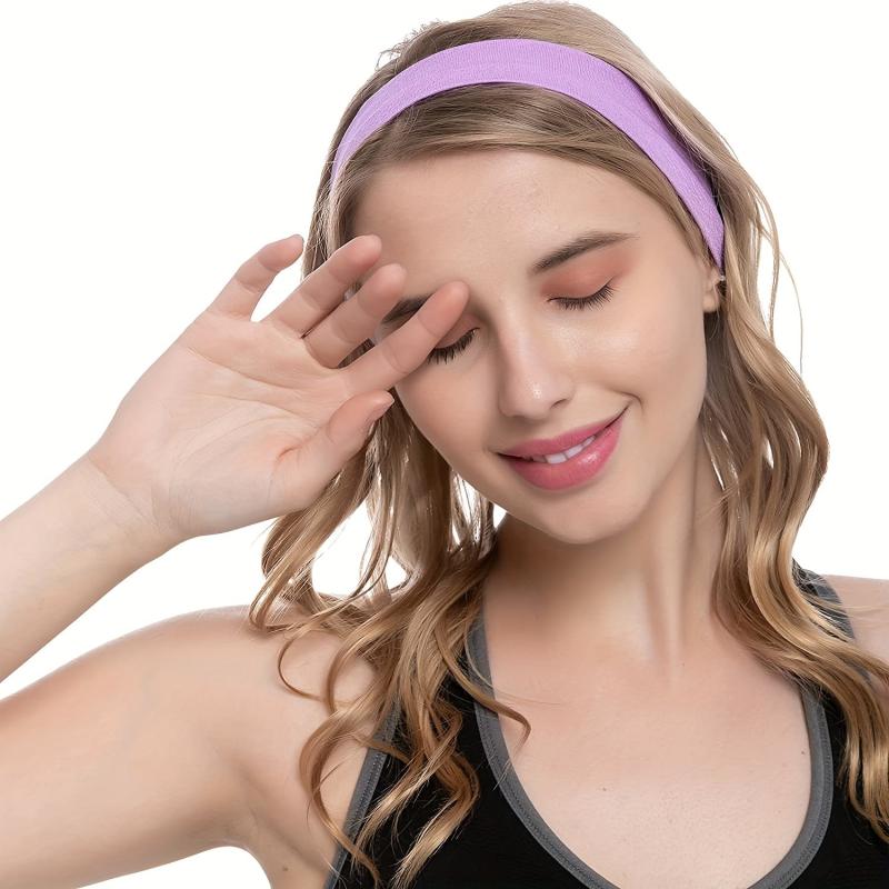 Solid Color Elastic Sporty Hair Band Sweatband